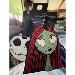 Nightmare Before Christmas Jack And Sally Luggage Bag Tags Disney Tim Burton NWT